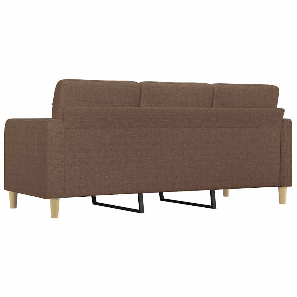 Divano a 3 Posti Marrone 180 cm in Tessuto | homemem39