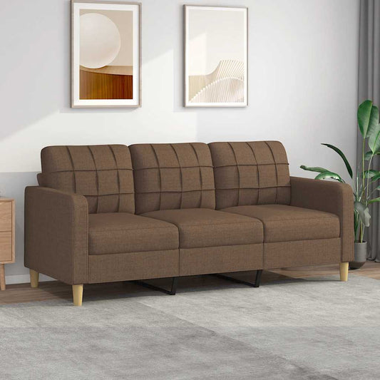 Divano a 3 Posti Marrone 180 cm in Tessuto | homemem39