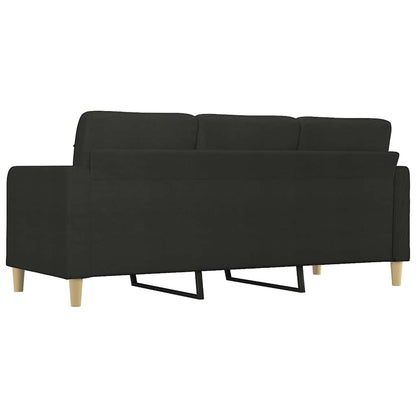 Divano a 3 Posti Nero 180 cm in Tessuto - homemem39