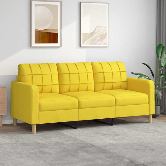 Divano a 3 Posti Giallo Chiaro 180 cm in Tessuto - homemem39