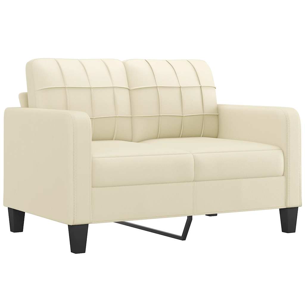 Divano a 2 Posti Crema 120 cm in Similpelle - homemem39