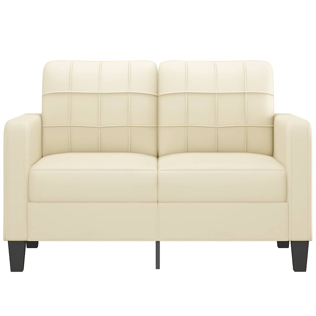 Divano a 2 Posti Crema 120 cm in Similpelle - homemem39