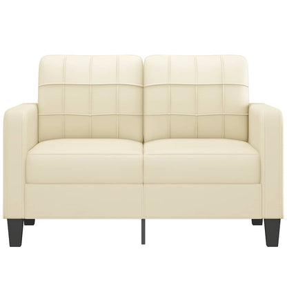 Divano a 2 Posti Crema 120 cm in Similpelle - homemem39