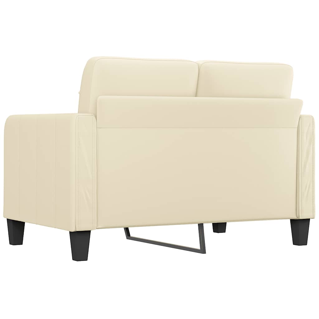 Divano a 2 Posti Crema 120 cm in Similpelle - homemem39