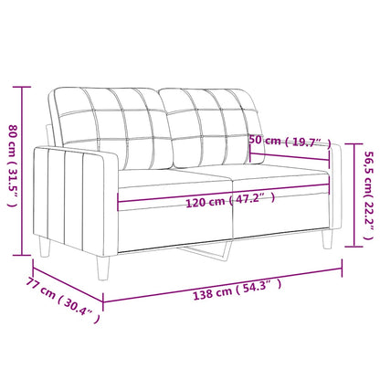 Divano a 2 Posti Crema 120 cm in Similpelle | homemem39