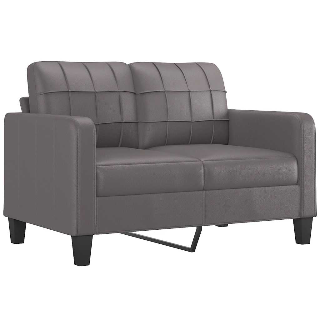 Divano a 2 Posti Grigio 120 cm in Similpelle - homemem39