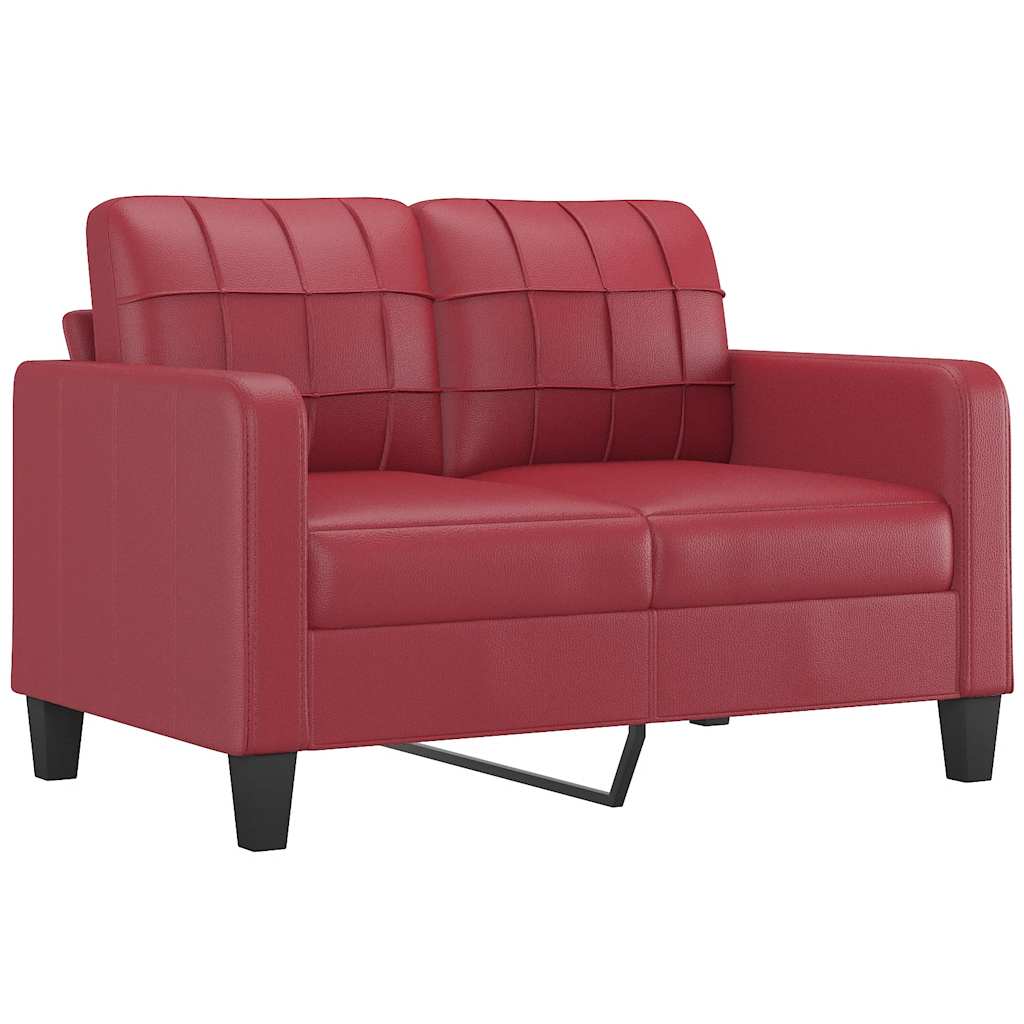 Divano a 2 Posti Rosso Vino 120 cm