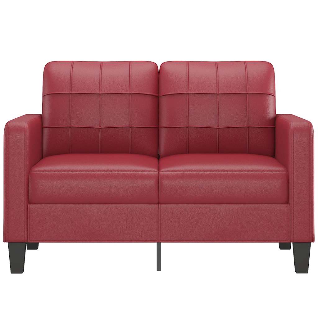 Divano a 2 Posti Rosso Vino 120 cm in Similpelle | homemem39