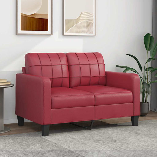 Divano a 2 Posti Rosso Vino 120 cm in Similpelle | homemem39