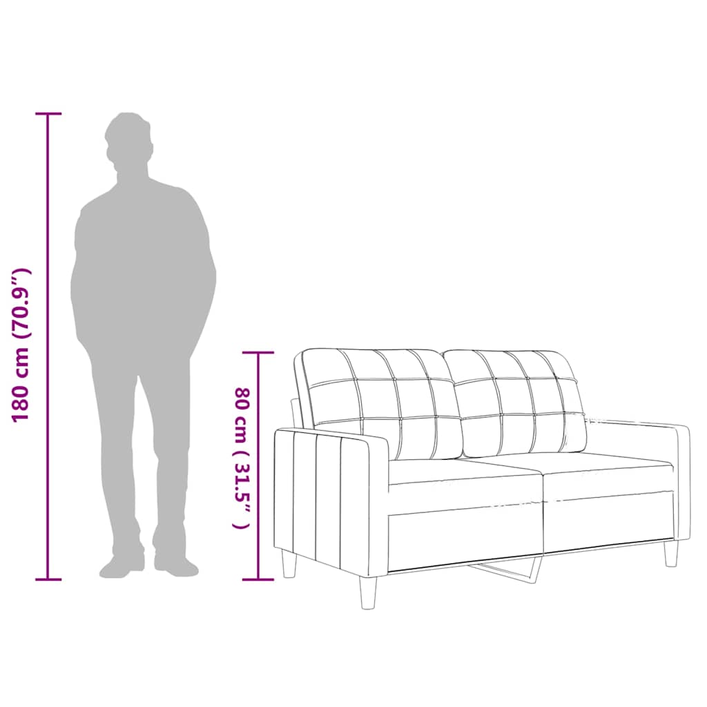 Divano a 2 Posti Cappuccino 140 cm in Similpelle | homemem39