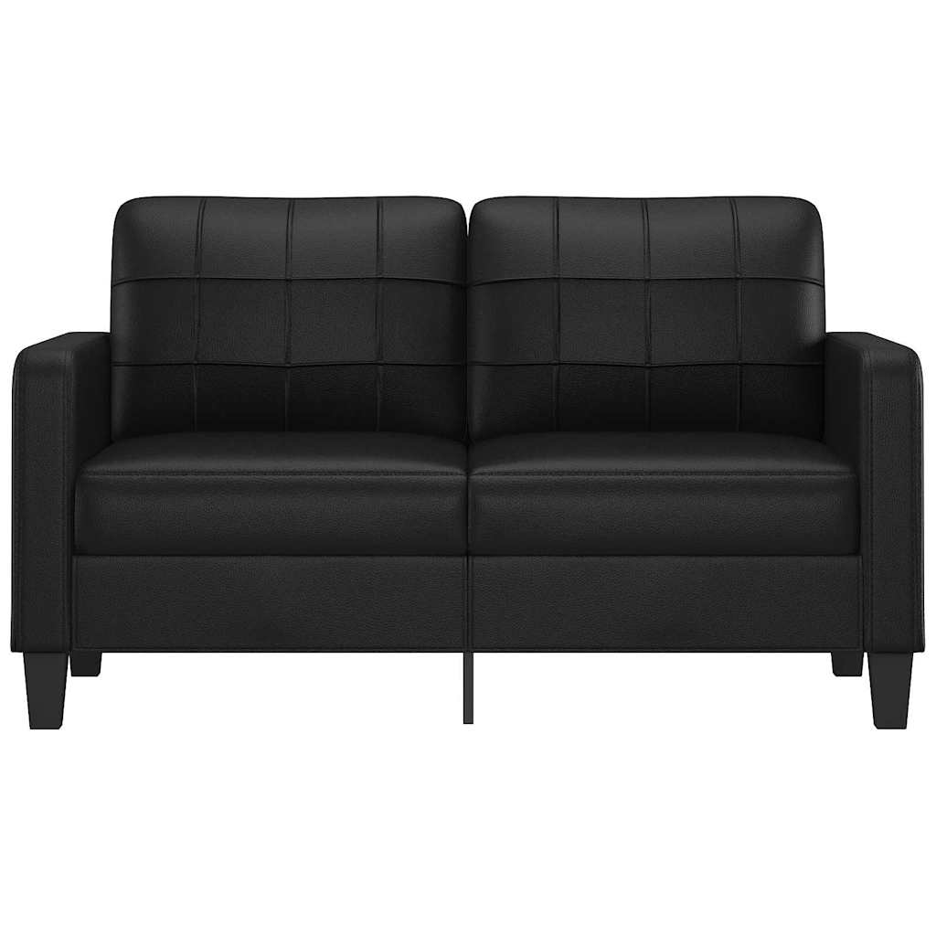 Divano a 2 Posti Nero 140 cm in Similpelle | homemem39