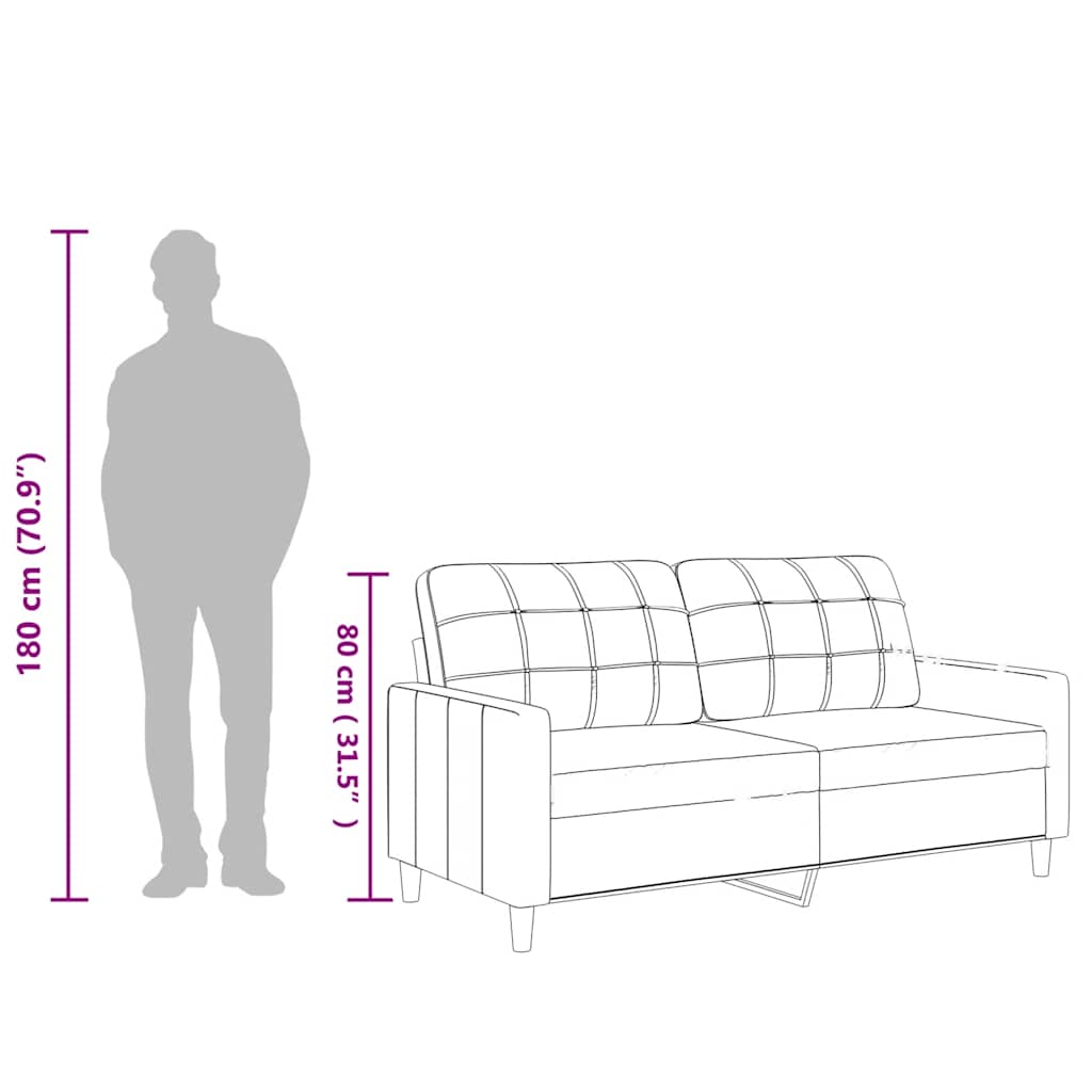 Divano a 2 Posti Nero 140 cm in Similpelle | homemem39