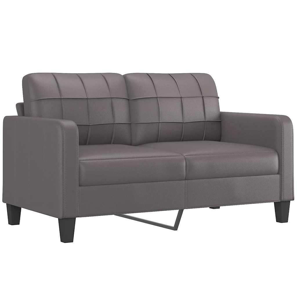 Divano a 2 Posti Grigio 140 cm in Similpelle - homemem39