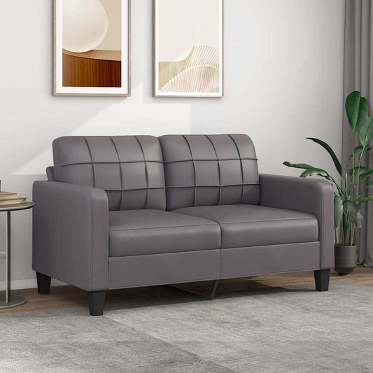Divano a 2 Posti Grigio 140 cm in Similpelle - homemem39
