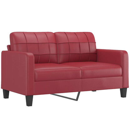 Divano a 2 Posti Rosso Vino 140 cm