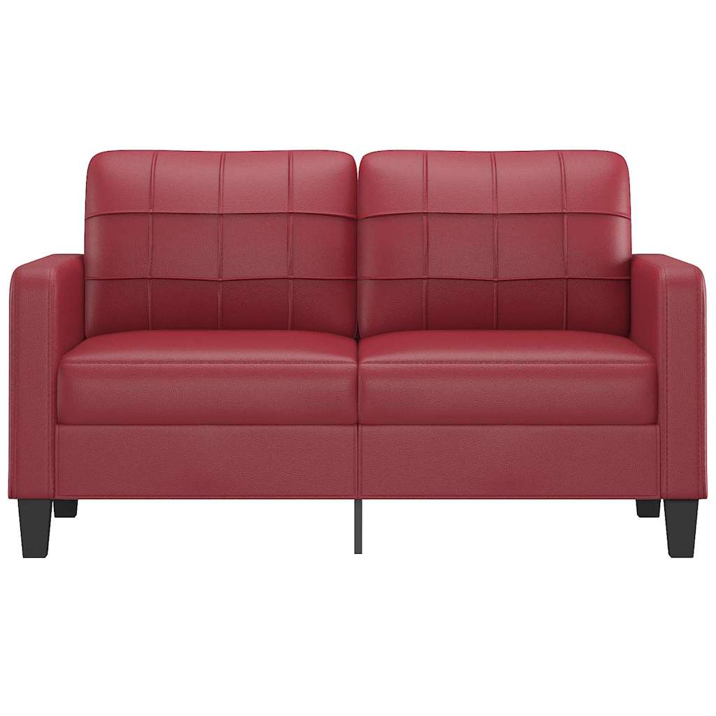 Divano a 2 Posti Rosso Vino 140 cm