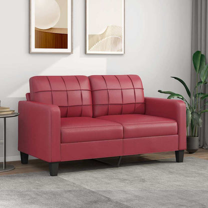 Divano a 2 Posti Rosso Vino 140 cm