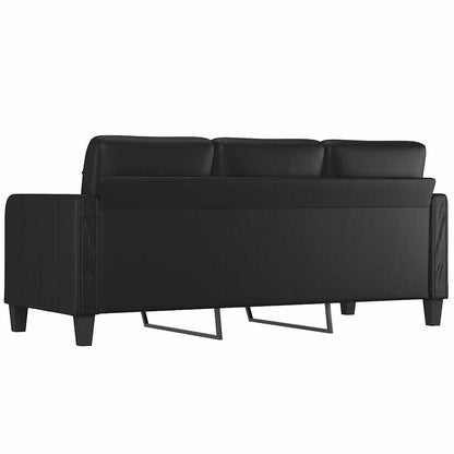 Divano a 3 Posti Nero 180 cm in Similpelle | homemem39