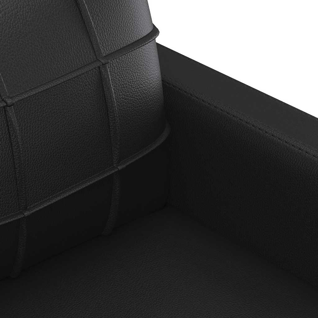 Divano a 3 Posti Nero 180 cm in Similpelle | homemem39