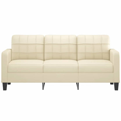 Divano a 3 Posti Crema 180 cm in Similpelle - homemem39