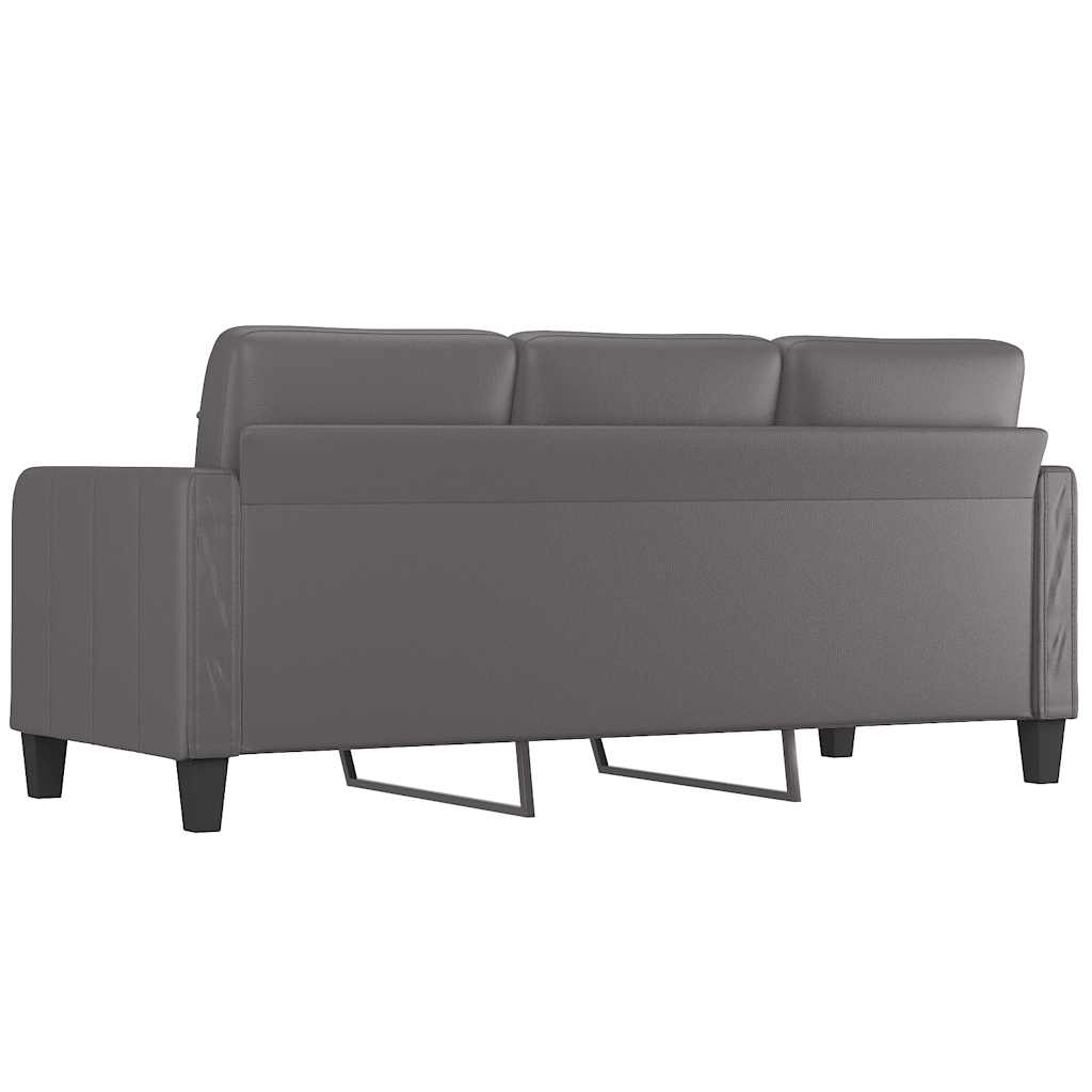 Divano a 3 Posti Grigio 180 cm in Similpelle | homemem39