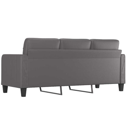 Divano a 3 Posti Grigio 180 cm in Similpelle | homemem39