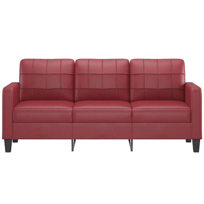 Divano a 3 Posti Rosso Vino 180 cm in Similpelle | homemem39