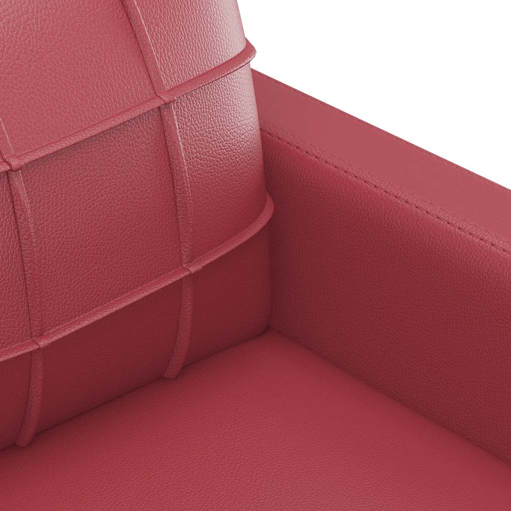 Divano a 3 Posti Rosso Vino 180 cm in Similpelle | homemem39