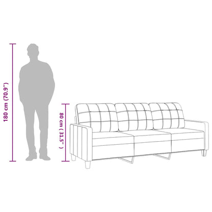 Divano a 3 Posti Cappuccino 180 cm in Similpelle | homemem39