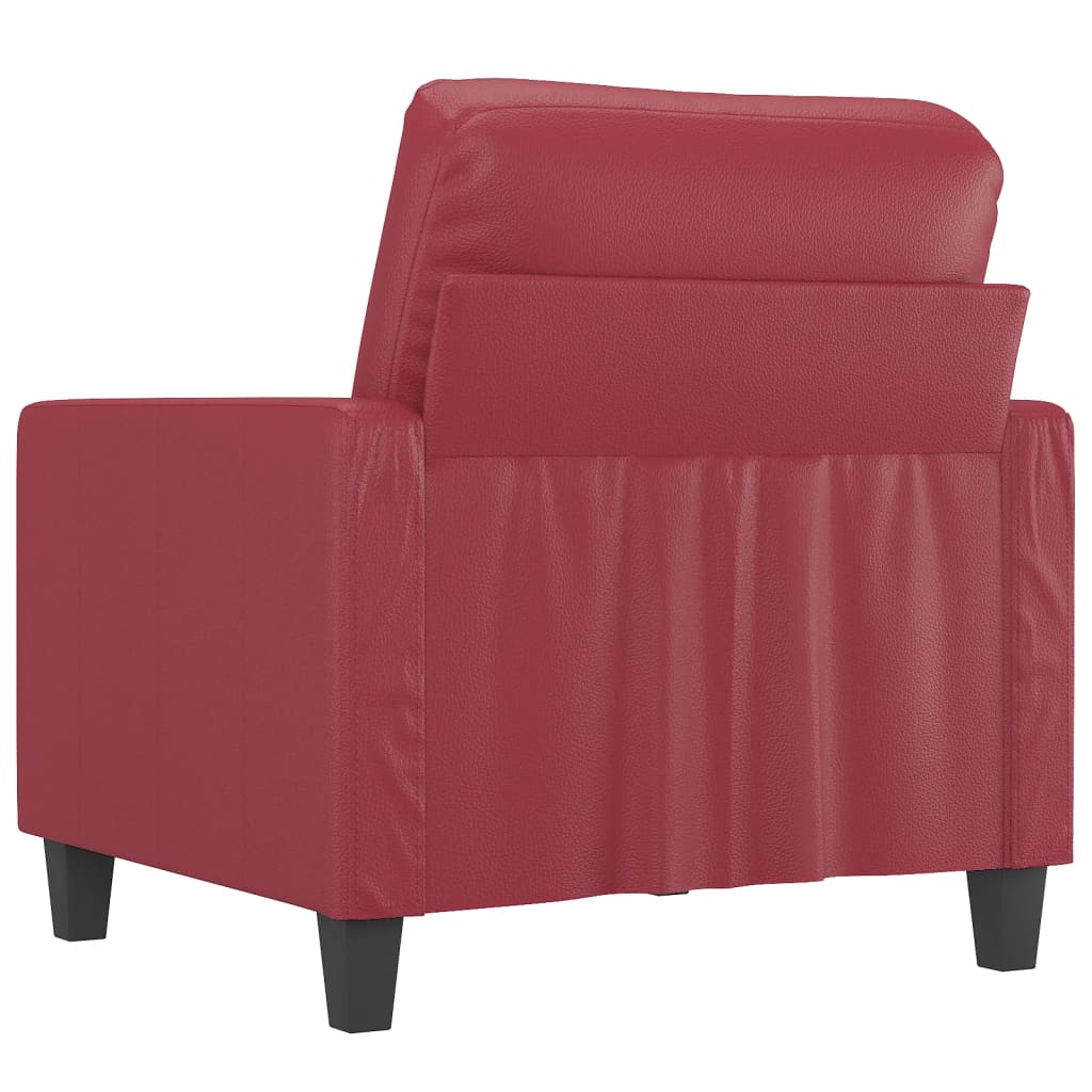 Poltrona Rosso Vino 60 cm in Similpelle - homemem39