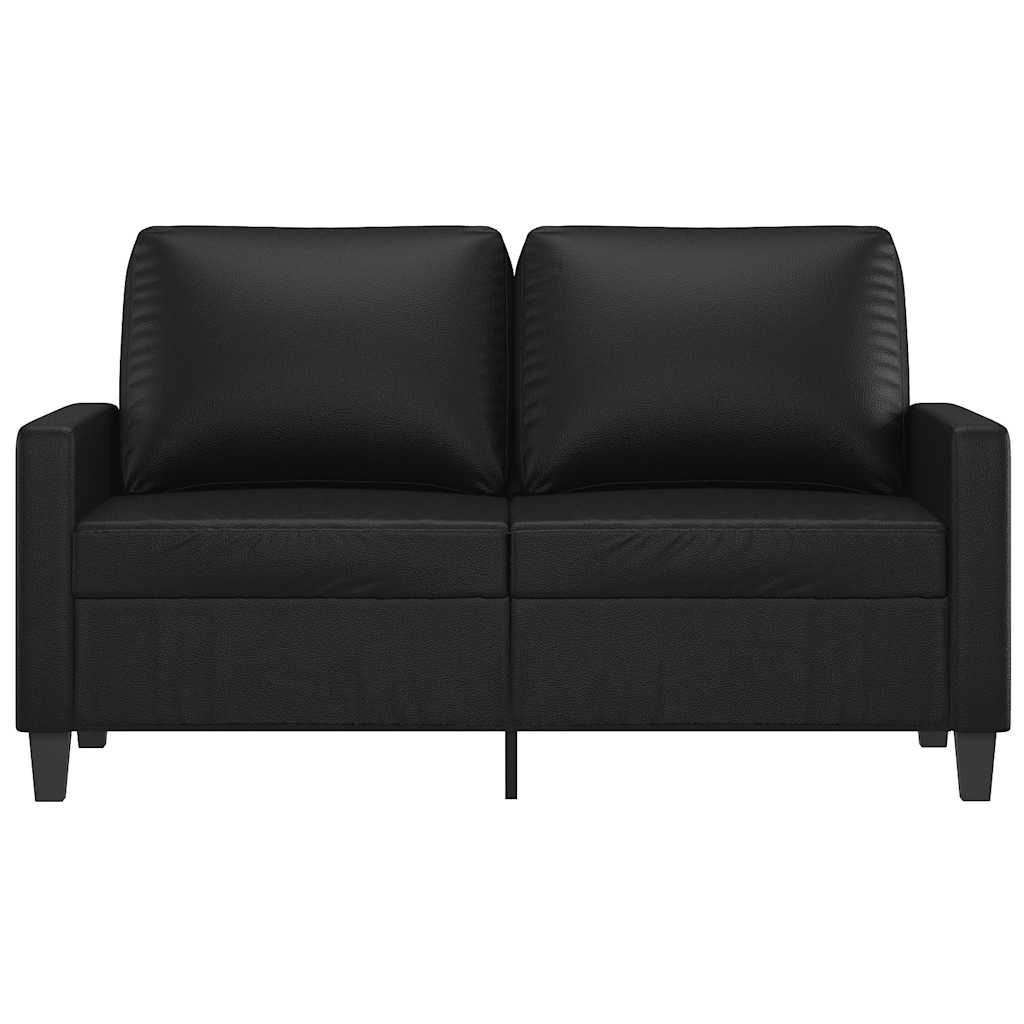Divano a 2 Posti Nero 120 cm in Similpelle