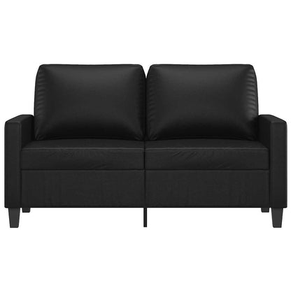 Divano a 2 Posti Nero 120 cm in Similpelle
