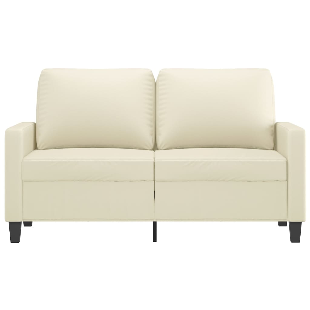Divano a 2 Posti Crema 120 cm in Similpelle | homemem39