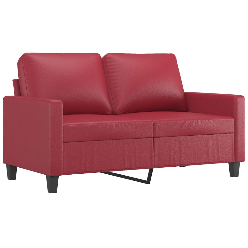 Divano a 2 Posti Rosso Vino 120 cm in Similpelle | homemem39