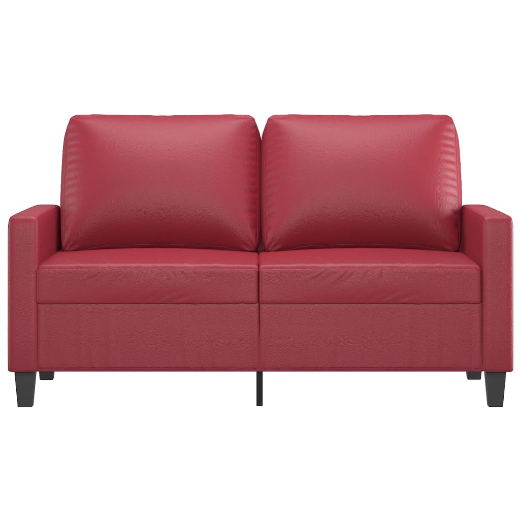 Divano a 2 Posti Rosso Vino 120 cm in Similpelle | homemem39