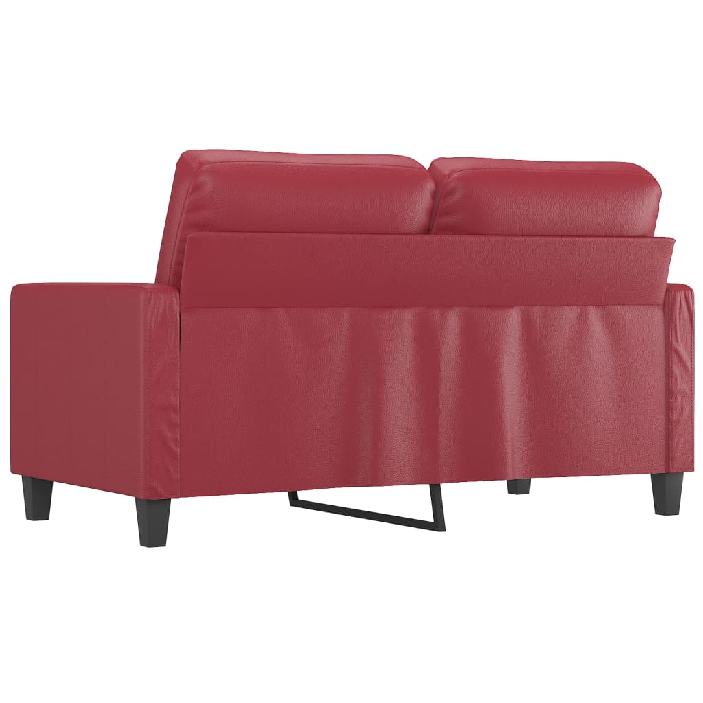 Divano a 2 Posti Rosso Vino 120 cm in Similpelle | homemem39