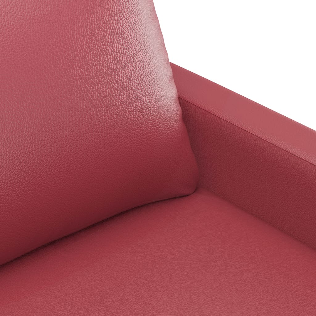 Divano a 2 Posti Rosso Vino 120 cm in Similpelle | homemem39