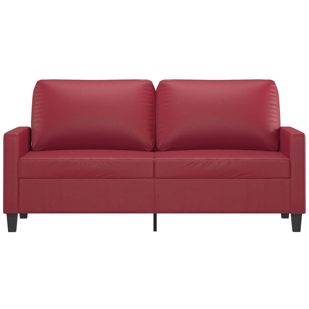 Divano a 2 Posti Rosso Vino 140 cm