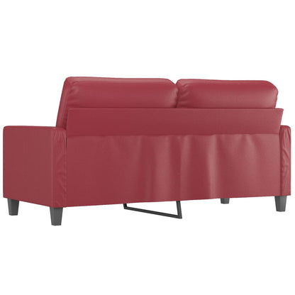 Divano a 2 Posti Rosso Vino 140 cm in Similpelle | homemem39