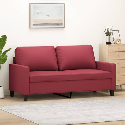 Divano a 2 Posti Rosso Vino 140 cm in Similpelle | homemem39