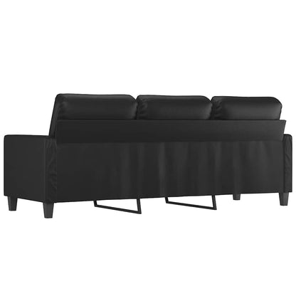 Divano a 3 Posti Nero 180 cm in Similpelle | homemem39