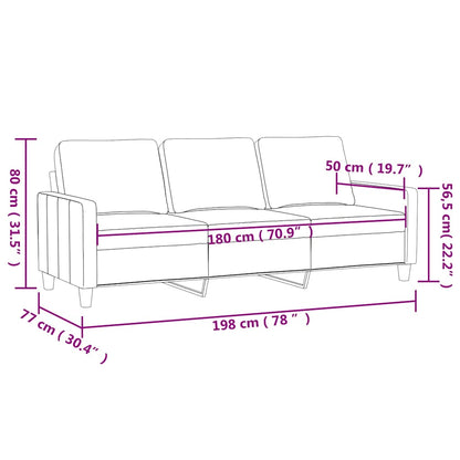 Divano a 3 Posti Nero 180 cm in Similpelle | homemem39