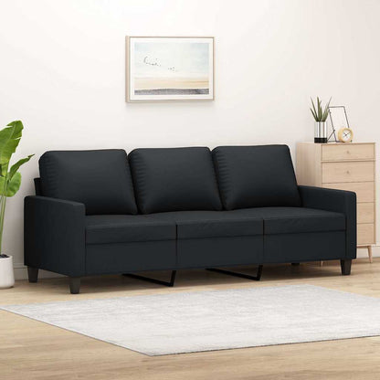 Divano a 3 Posti Nero 180 cm in Similpelle | homemem39