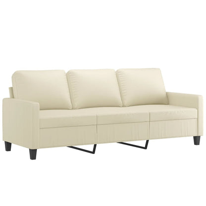 Divano a 3 Posti Crema 180 cm in Similpelle | homemem39
