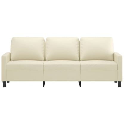 Divano a 3 Posti Crema 180 cm in Similpelle | homemem39
