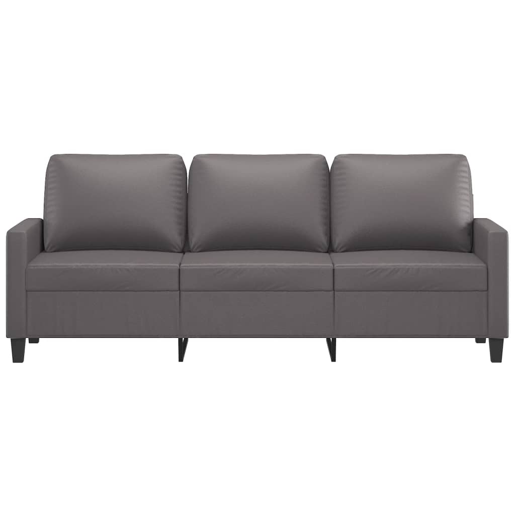 Divano a 3 Posti Grigio 180 cm in Similpelle | homemem39