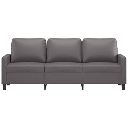 Divano a 3 Posti Grigio 180 cm in Similpelle | homemem39