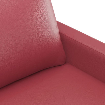 Divano a 3 Posti Rosso Vino 180 cm in Similpelle | homemem39