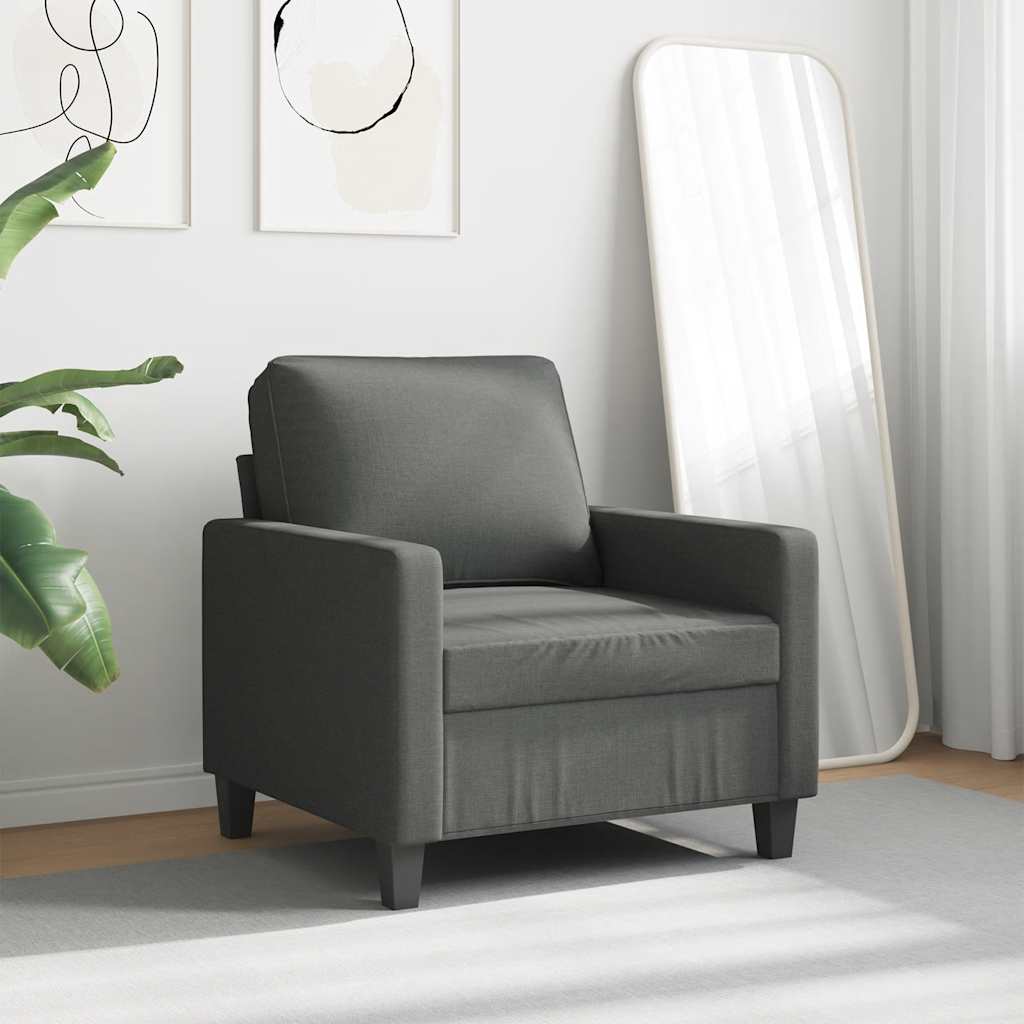 Poltrona Grigio Scuro 60 cm in Tessuto | homemem39
