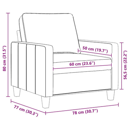 Poltrona Grigio Scuro 60 cm in Tessuto | homemem39